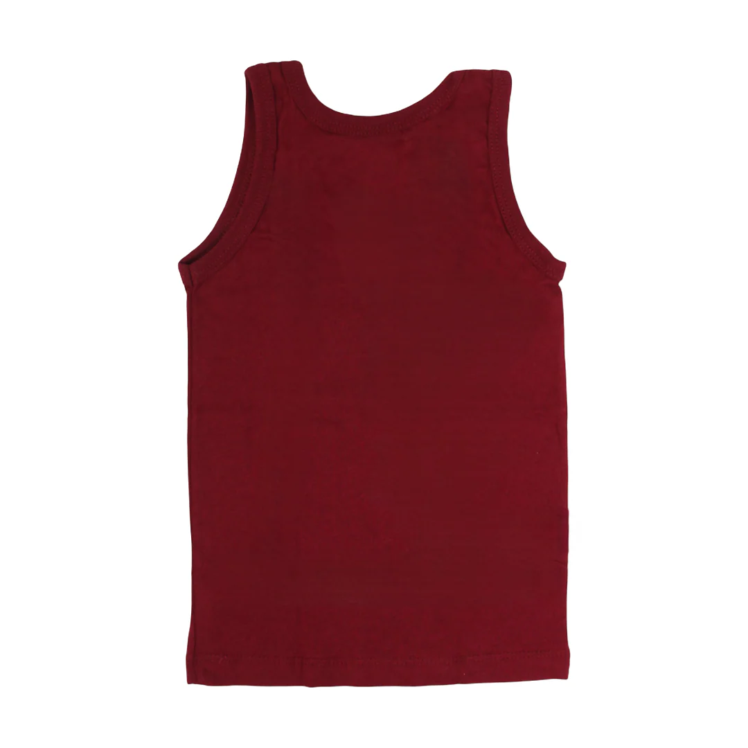 Boys Cotton Sleeveless Undershirt – Marron - Image 2