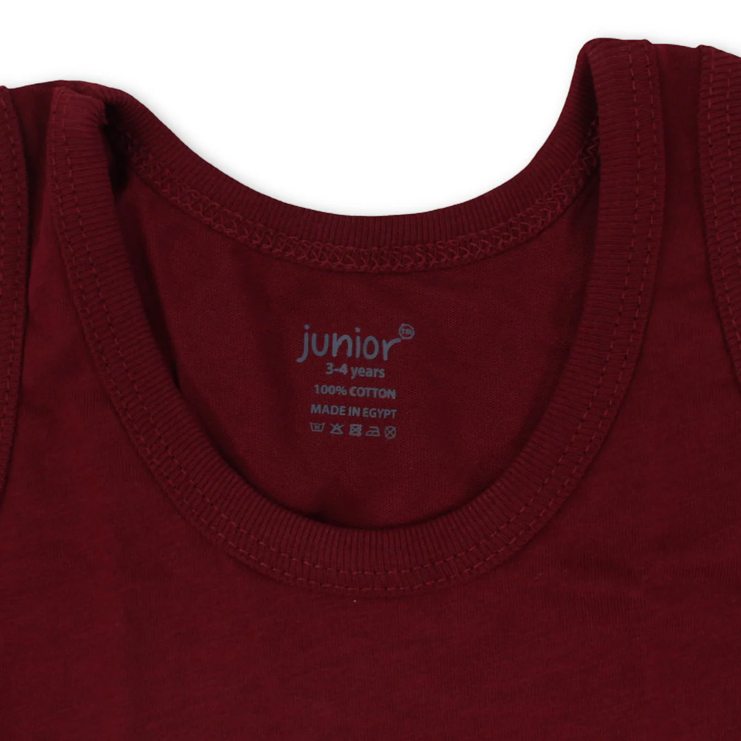 Boys Cotton Sleeveless Undershirt – Marron - Image 3