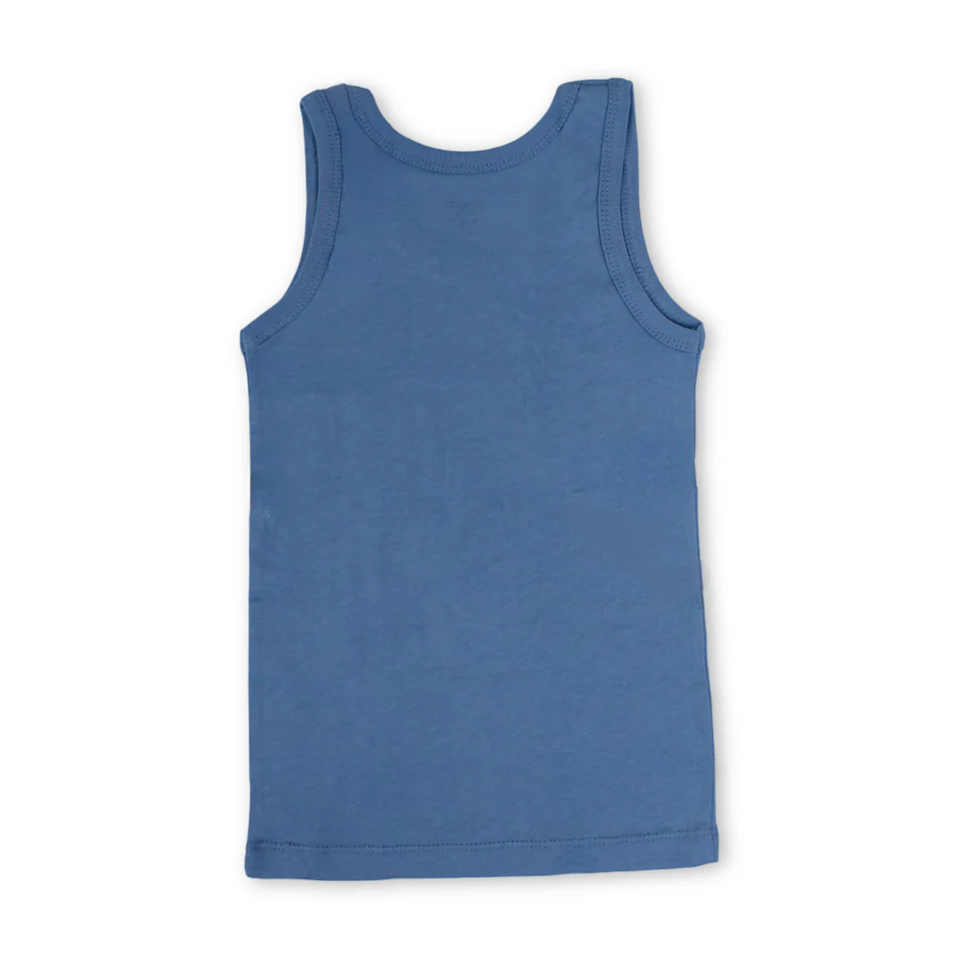 Boys Cotton Sleeveless Undershirt – Blue - Image 2
