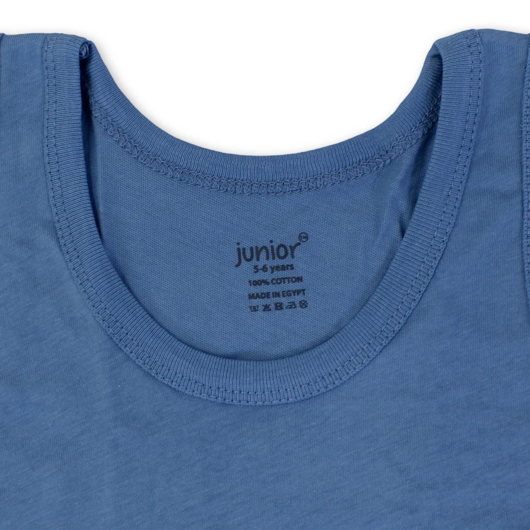Boys Cotton Sleeveless Undershirt – Blue - Image 3