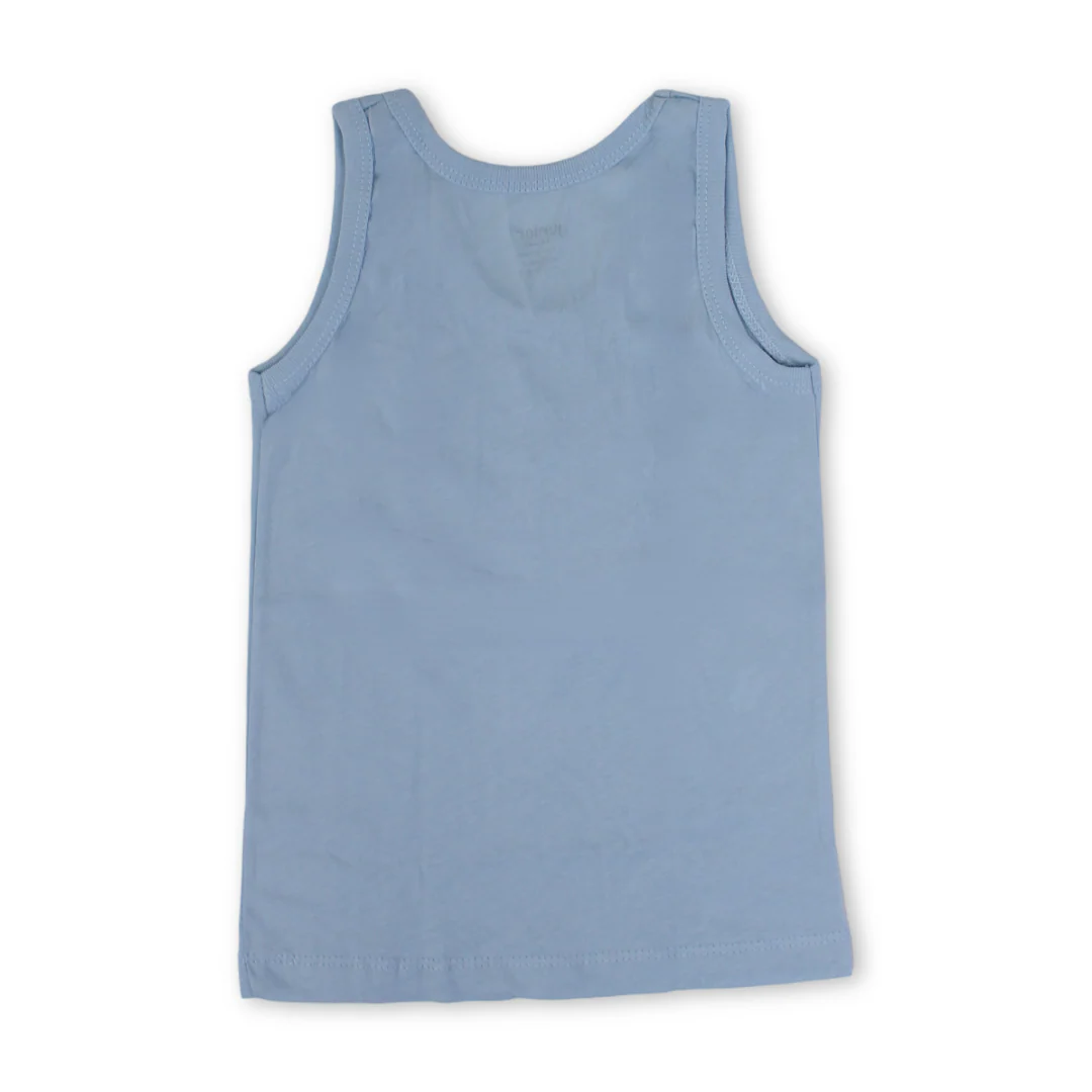 Boys Cotton Sleeveless Undershirt – Baby Blue - Image 2