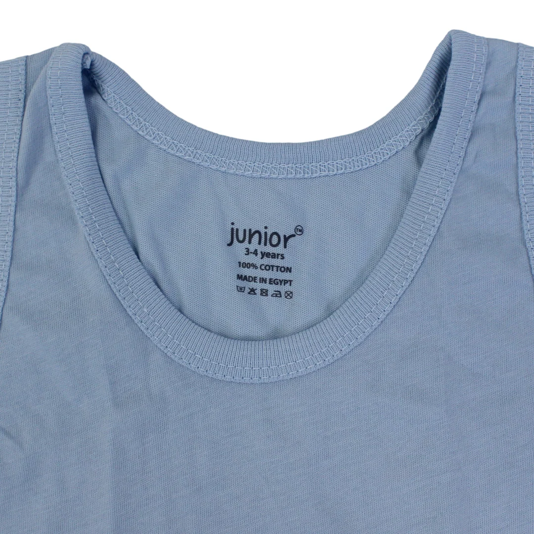 Boys Cotton Sleeveless Undershirt – Baby Blue - Image 3