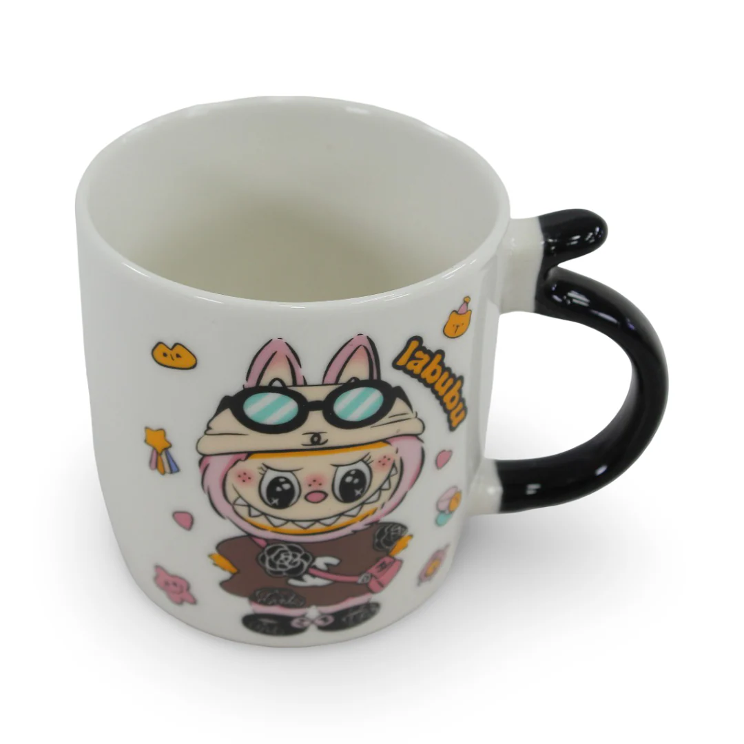 Labubu Ceramic Mug – with Black Handle - Image 3