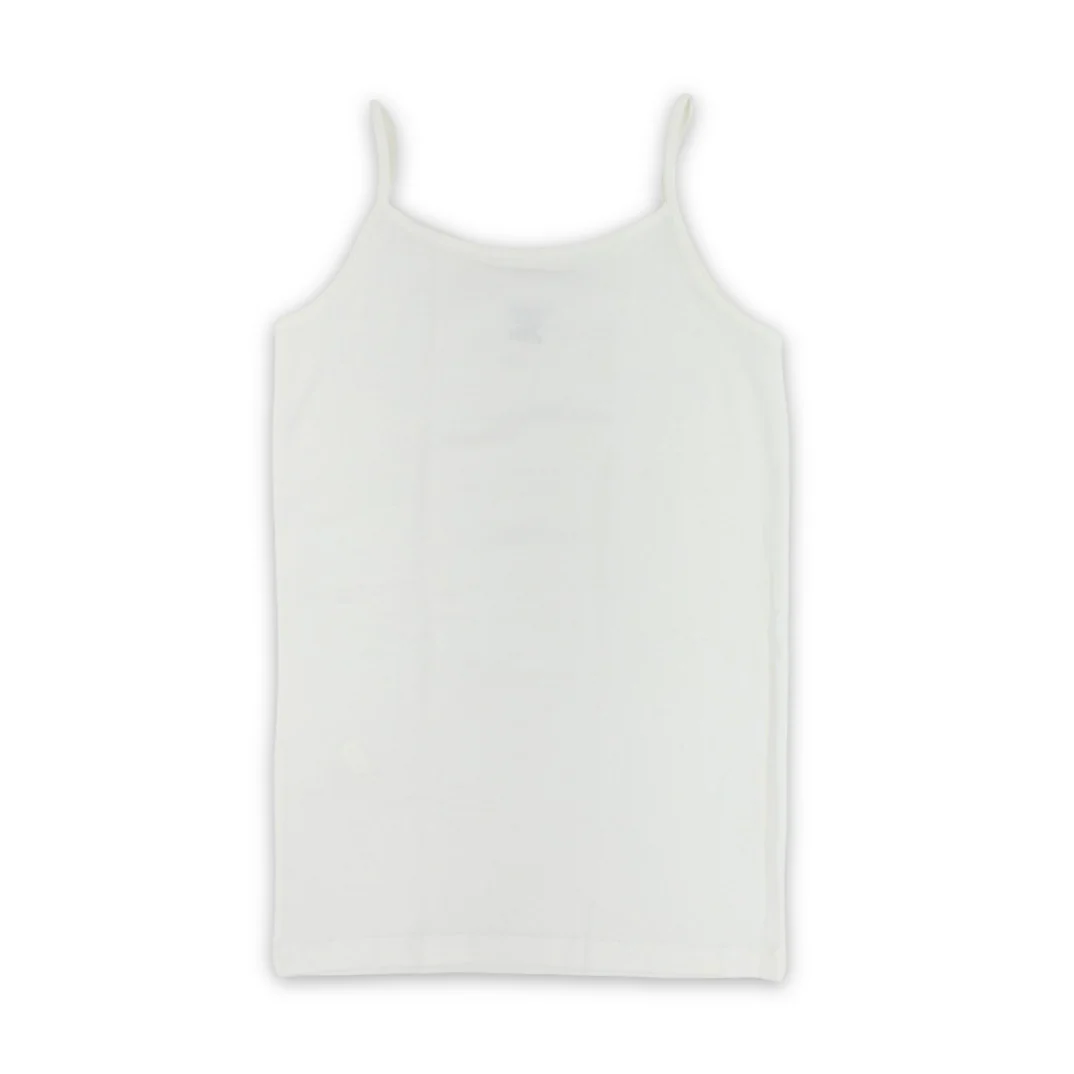 Girls Cotton Sleeveless Undershirt – Off-White