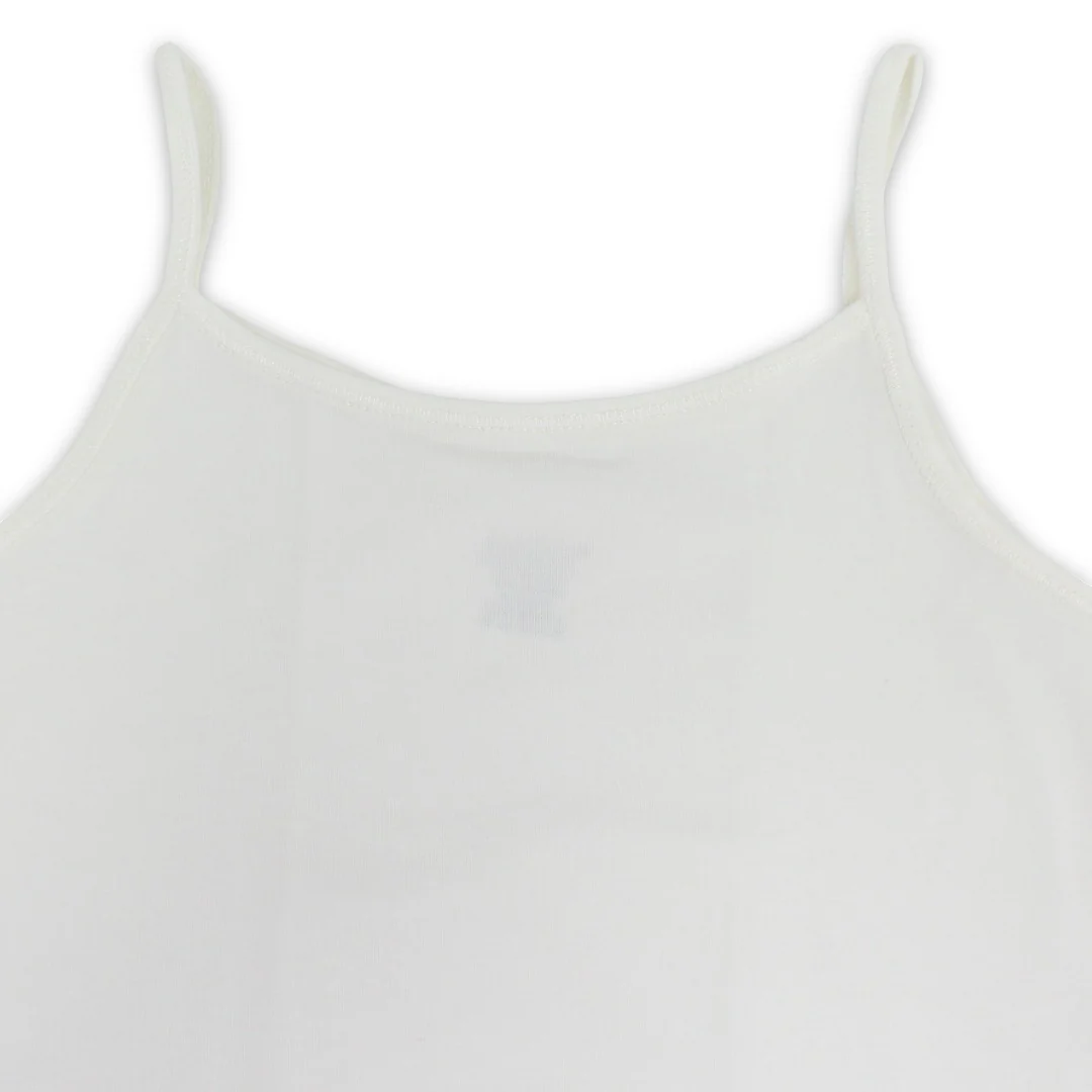 Girls Cotton Sleeveless Undershirt – Off-White - Image 3