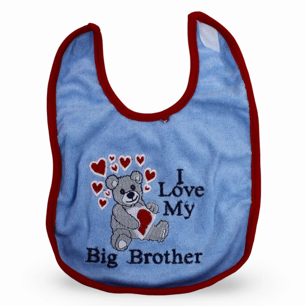 Baby Cotton Bib – Cute Older Siblings Design - Image 4