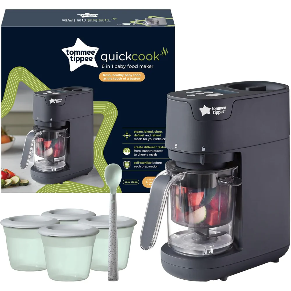 Tommee Tippee Quick Cook 6-in-1 Baby Food Maker – Black