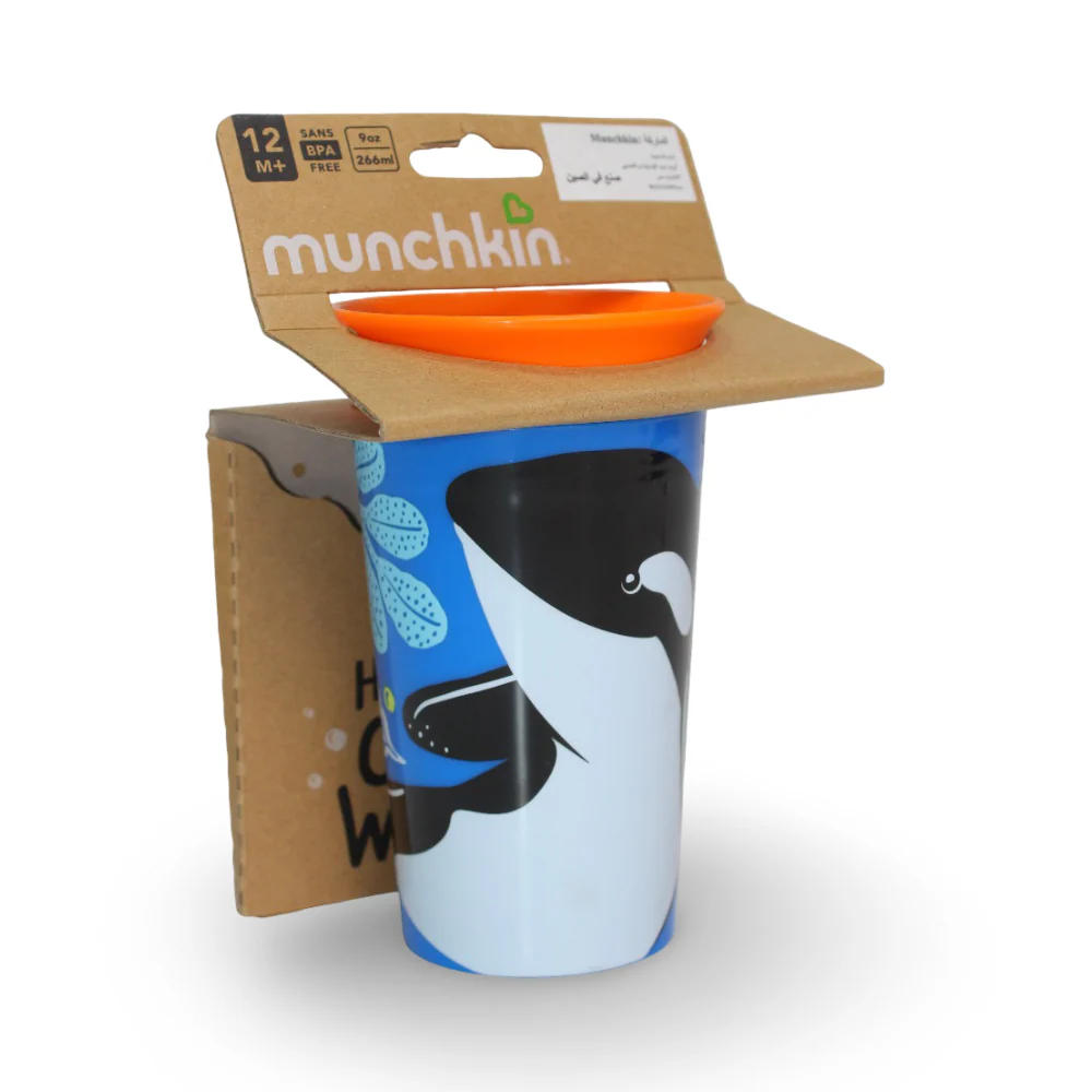 Munchkin Miracle 360° Wild Love Sippy Cup 266ml +12m – Blue Whale