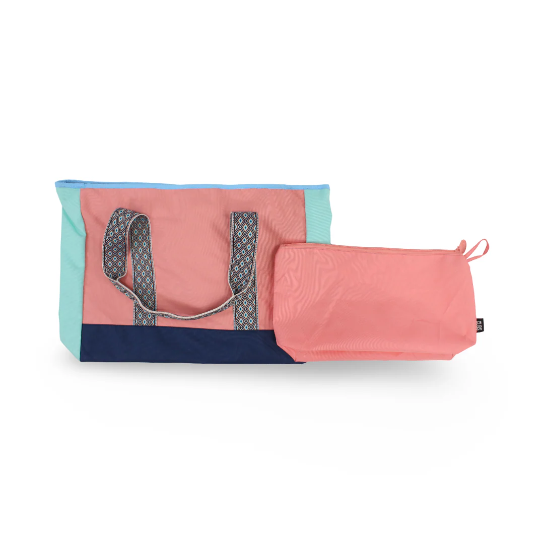 Cubs Beach Tote Set – Peach & Mint Green 19 L - Image 2