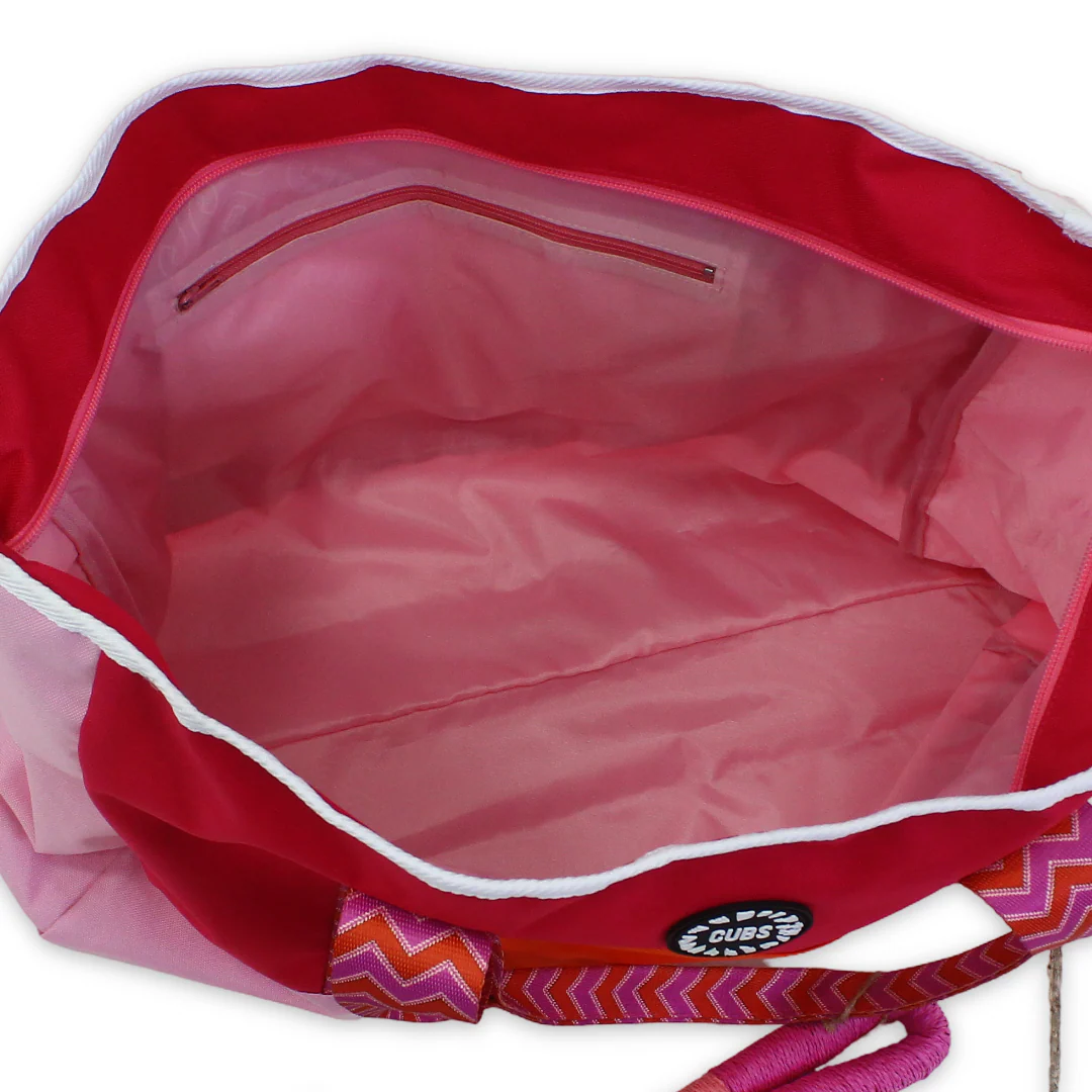 Cubs Beach Tote Set – Fuschia & White 19 L - Image 3