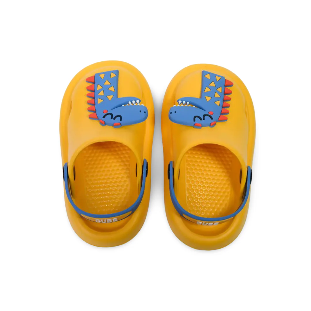 Boys Rubber Clogs – Yellow with Dino Design