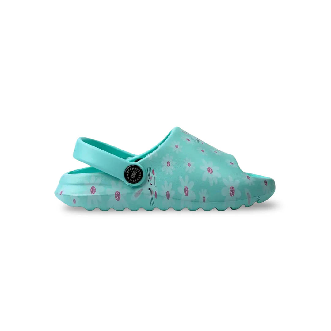 Girls Rubber Sandals – Aqua with Bunny Design - Image 4
