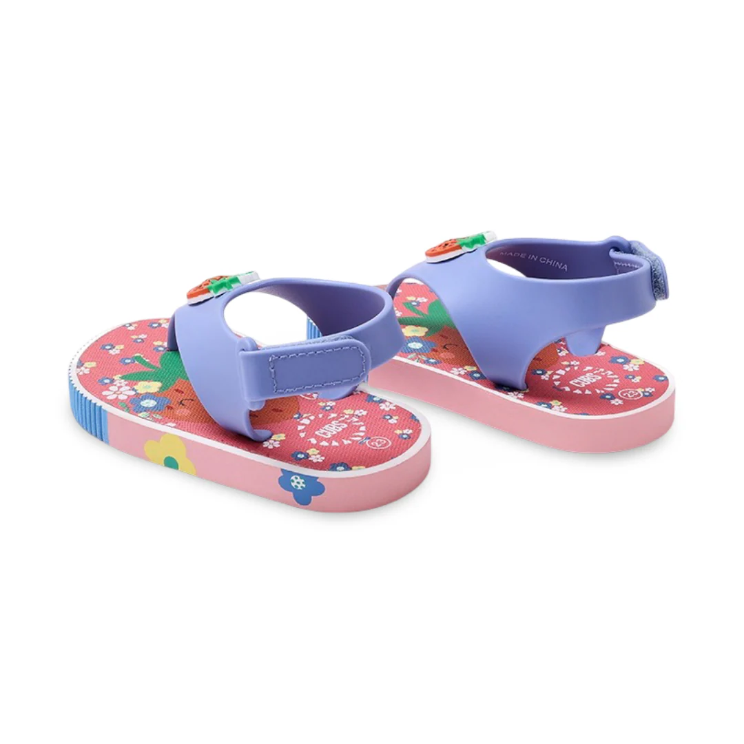 Baby Girls Rubber Sandal – Baby Blue Strawberry Flip-Flop Design - Image 2