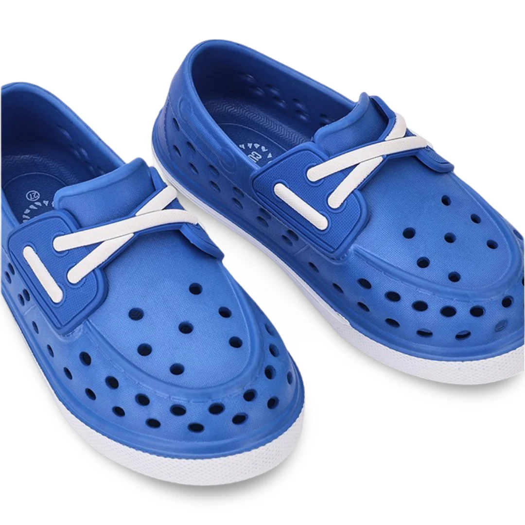 Unisex Rubber Sneakers – Navy Slip On Fake Laces Sneaker - Image 4