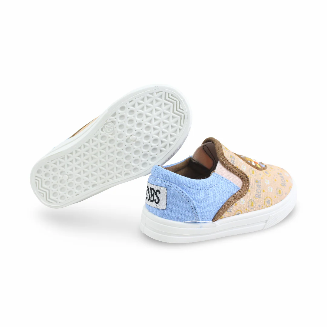 Baby Boys Canvas Sneakers – Beige Happy Lion Slip-on Sneaker - Image 3