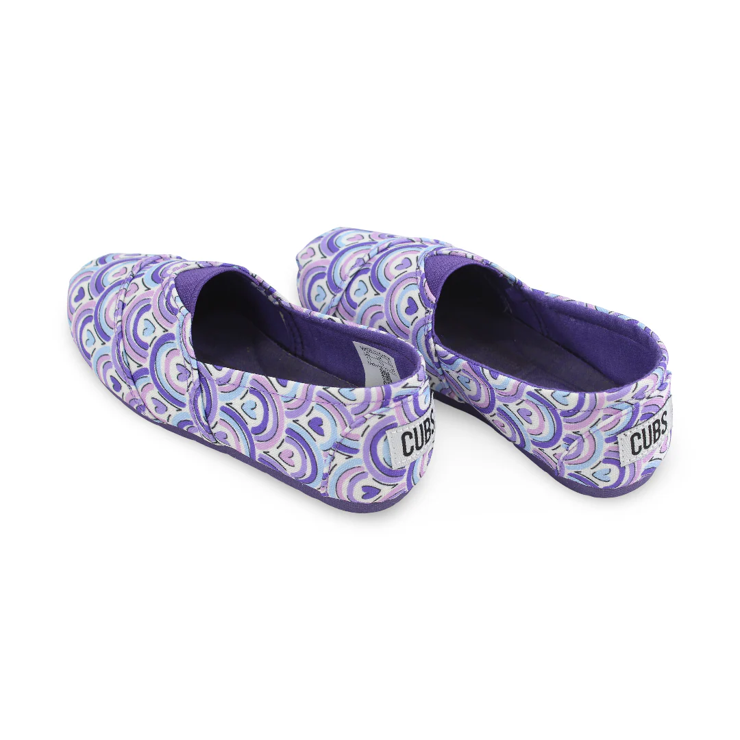 Girls Canvas Ballarina – Purple Hearts Slip-on Espadrilles - Image 2