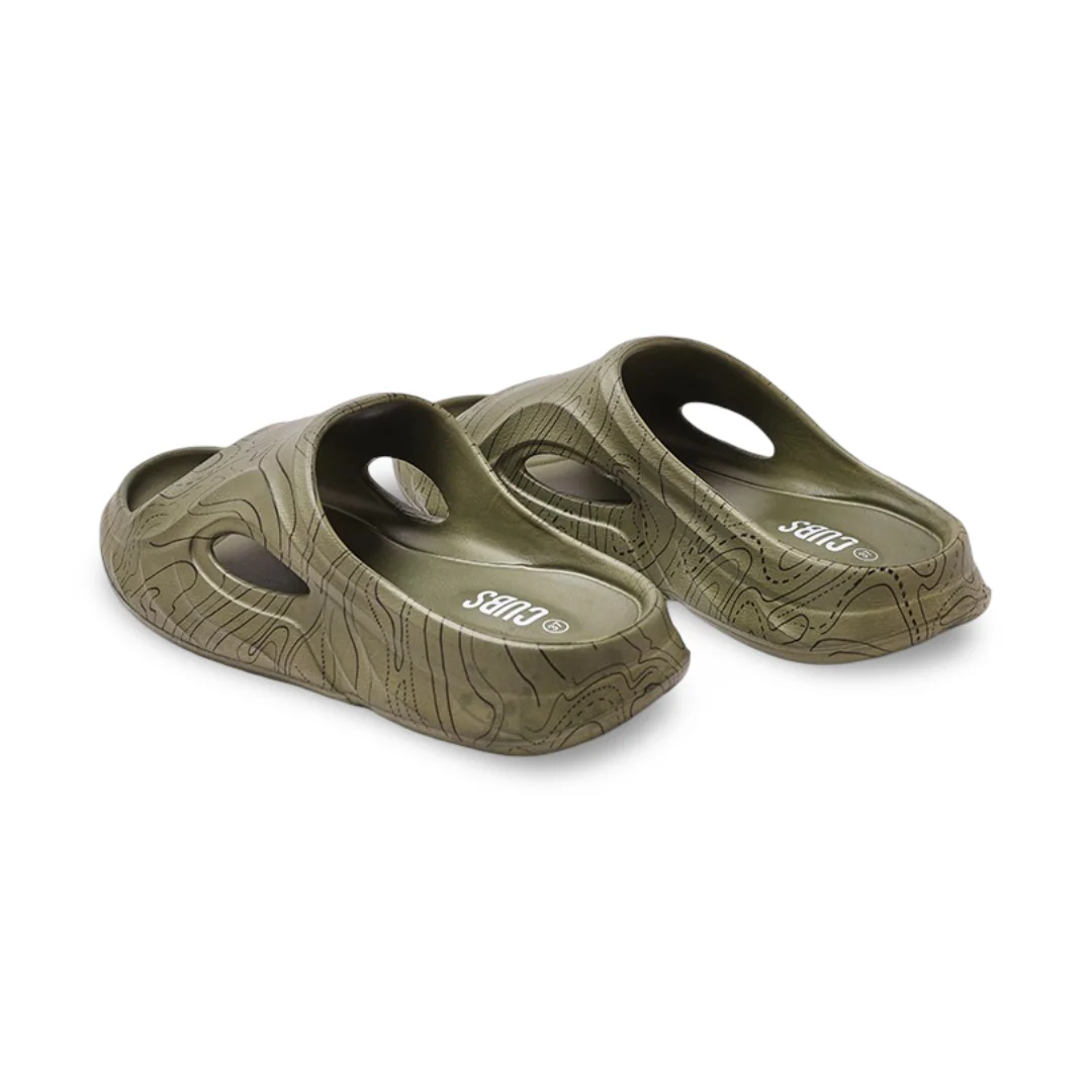 Boys Rubber Slippers – Army Green Bubble Walk - Image 2