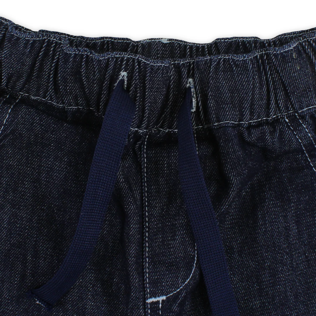 Unisex Denim Shorts – Dark Blue - Image 3