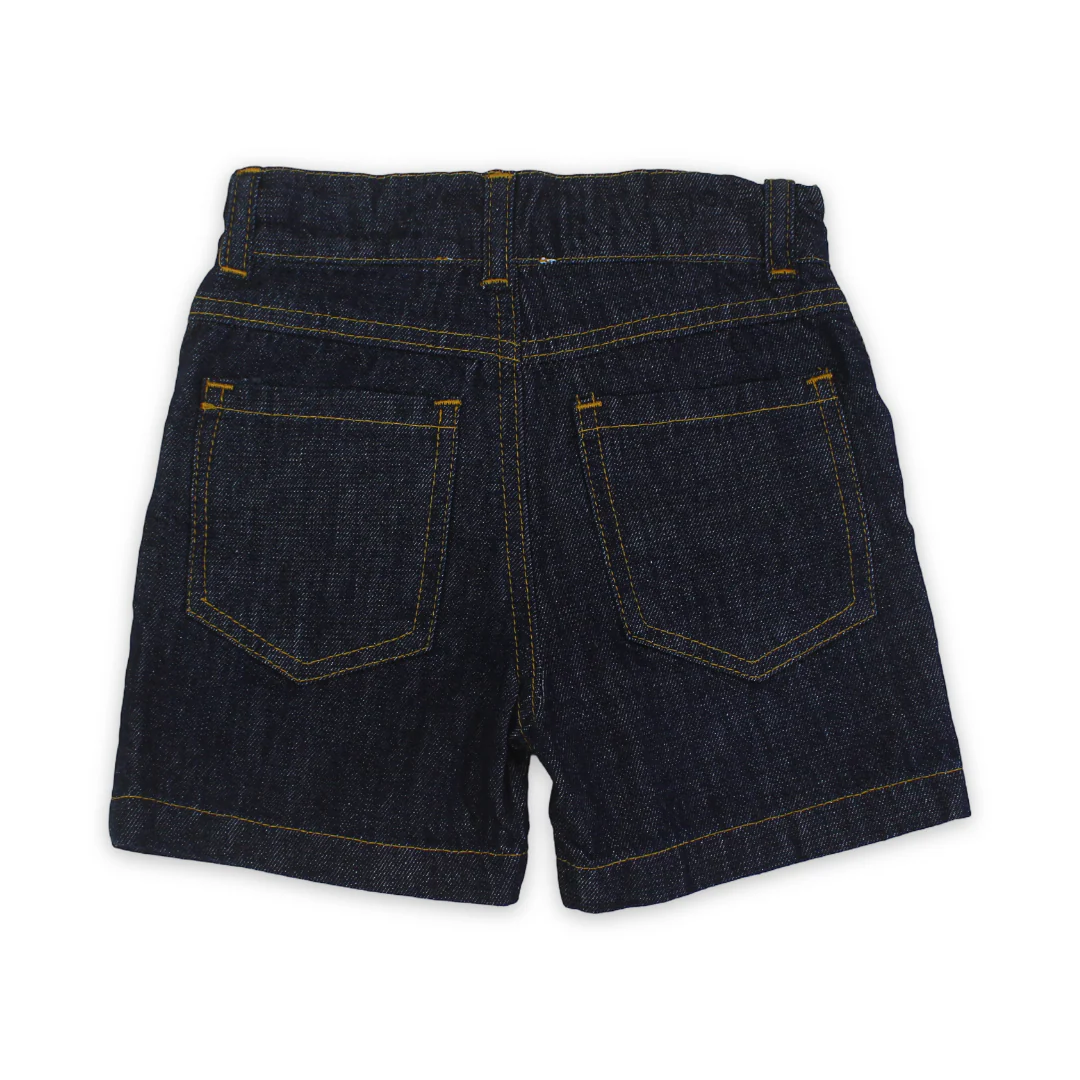 Unisex Denim Shorts – Dark Blue - Image 2