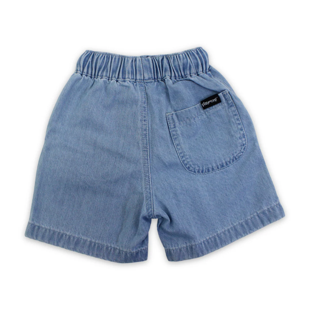Boys Denim Short – Ice Blue - Image 2