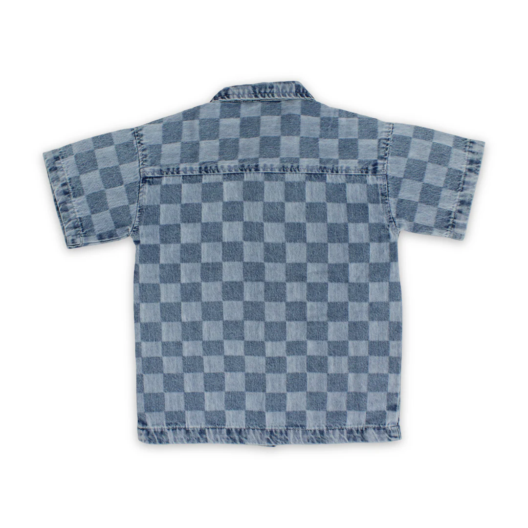 Boys Cotton Denim Karua Shirt – Blue - Image 2