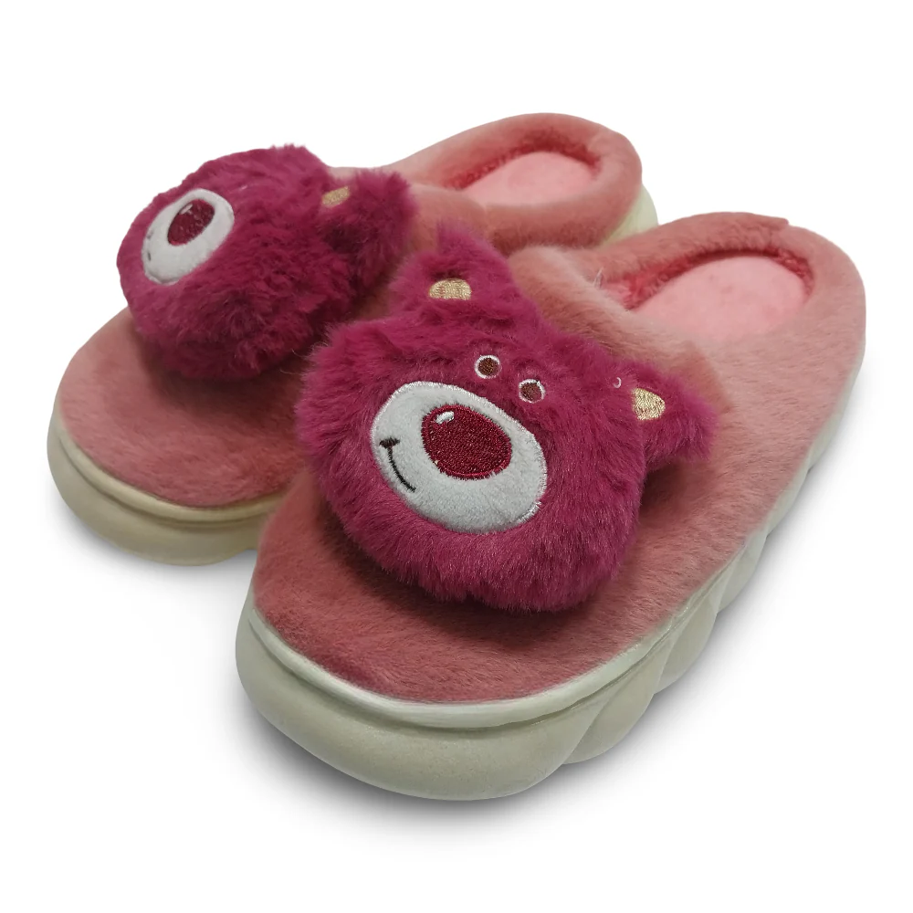 Women's Fur Slippers with Lotso Design - Image 3