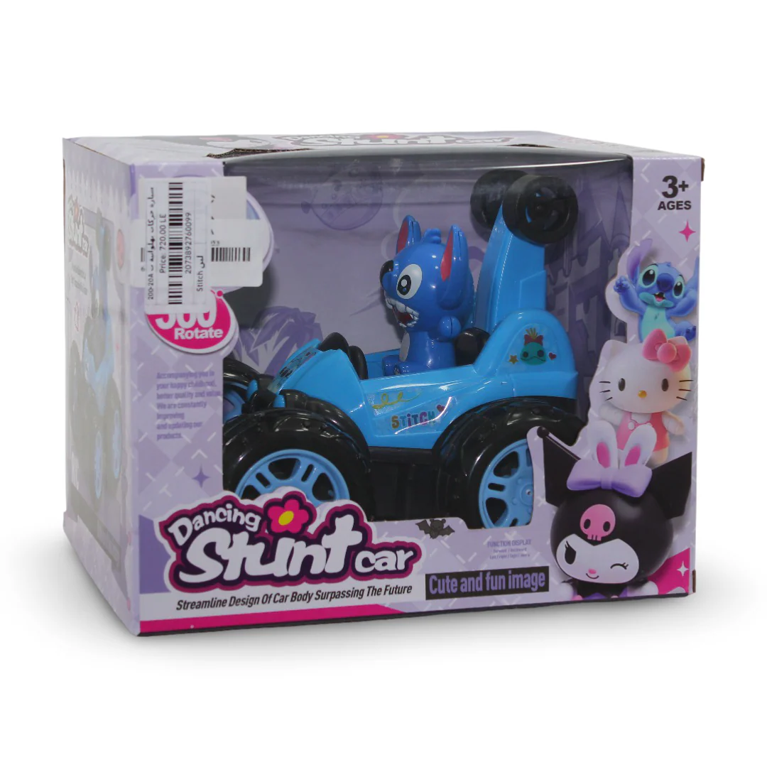 Stitch Dancing Stunt Car Remote-Controlled Toy with LED Lights – Baby Blue