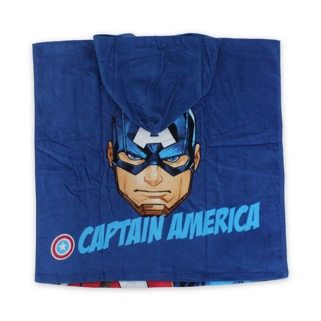 Boys Poncho – Multicolor with Captain America Print - Image 2