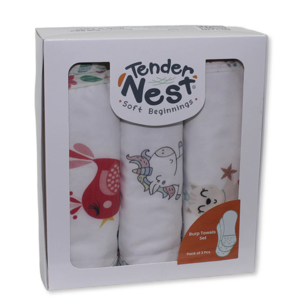 Tender Nest Soft Beginnings Burp Towel Set – Pack of 3