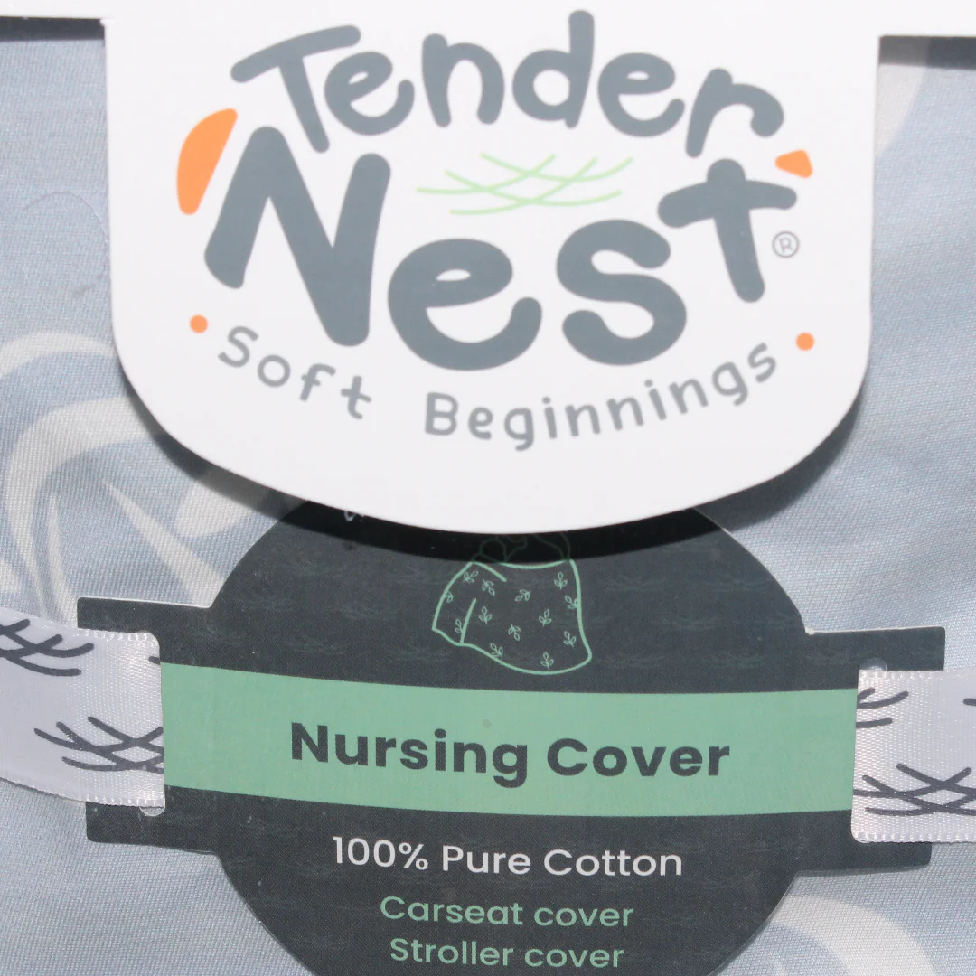 Cotton Nursing Cover – Blue Design - Image 3