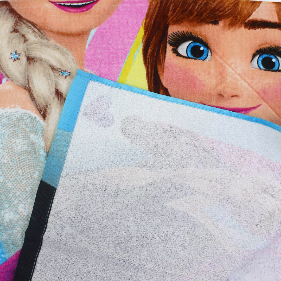 Girls Beach Towel – Multicolor with Frozen Print - Image 3