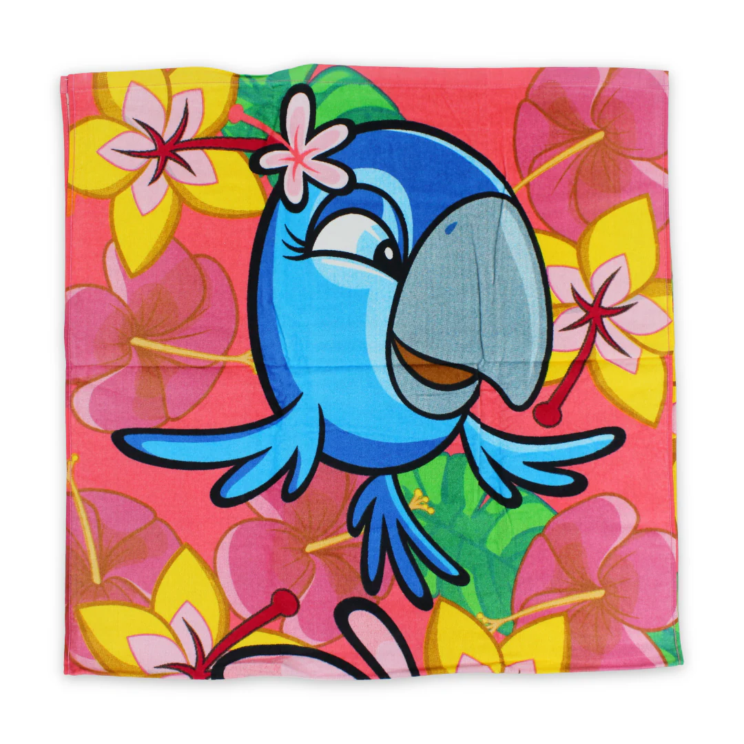 Girls Beach Towel – Pink with Angry Birds Print - Image 2