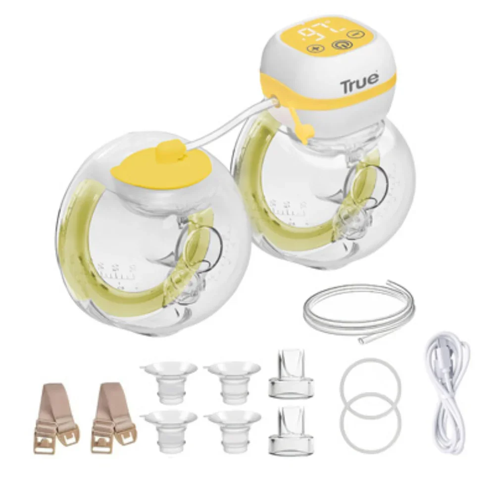 True Gold Wearable Double Electric Breast Pump - 4 Modes & 9 Suction Levels - Image 2
