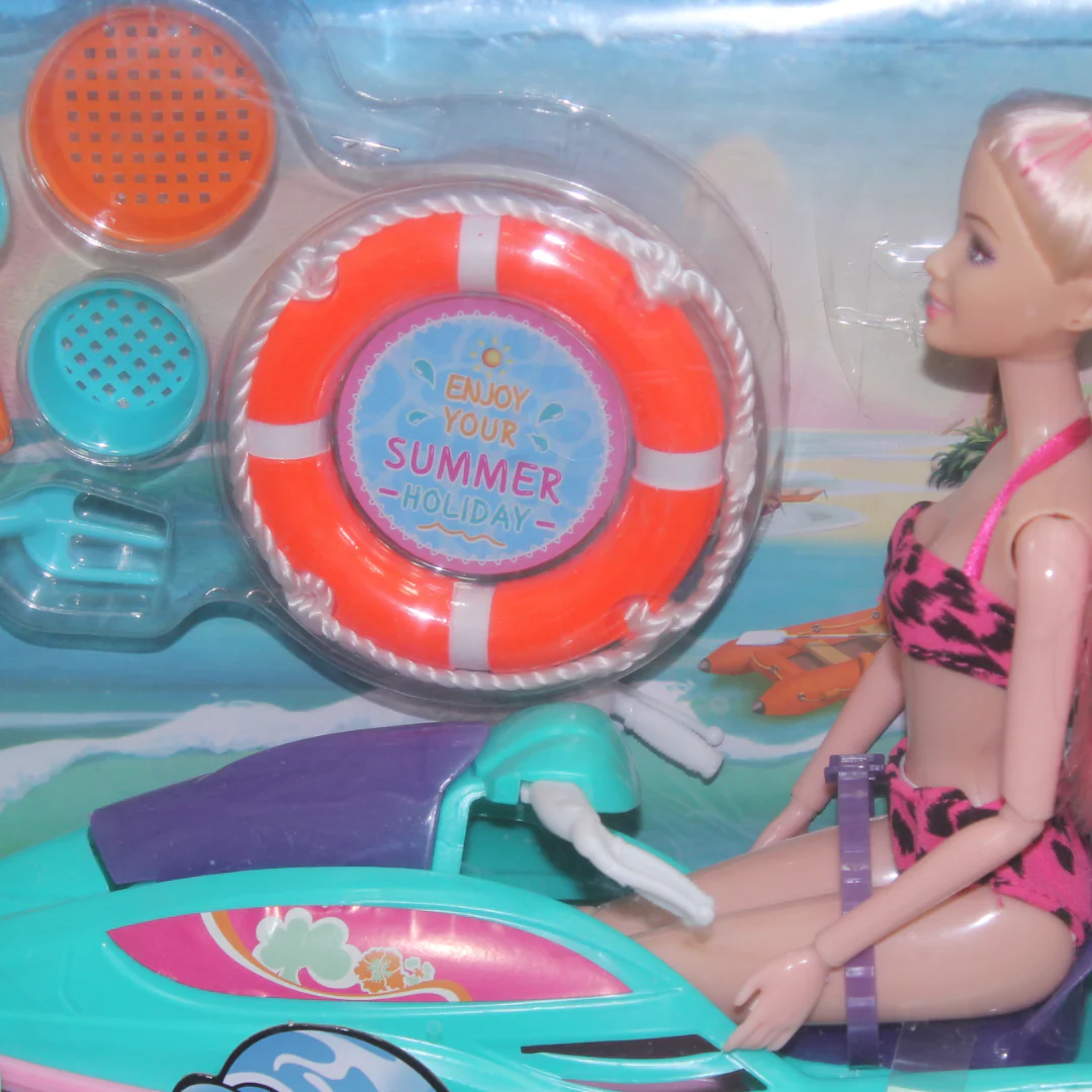 Fashion Doll with Beach Motorcycle – Turquoise - Image 4