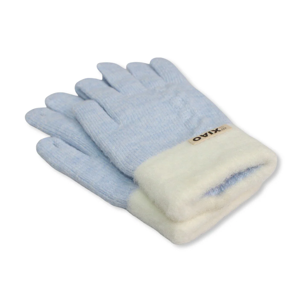 Children Half Finger Gloves – Baby Blue - Image 2