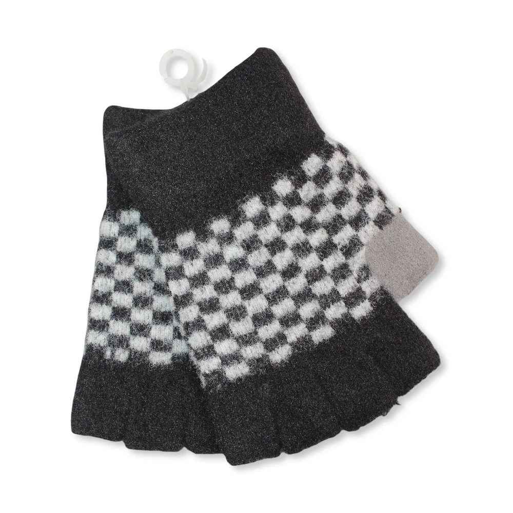 Square Children Gloves – Black*White