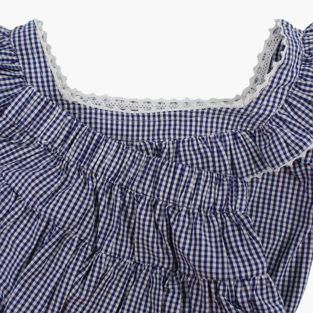 Girls Cotton 2-Piece Outfit Set - Checkered - Image 6
