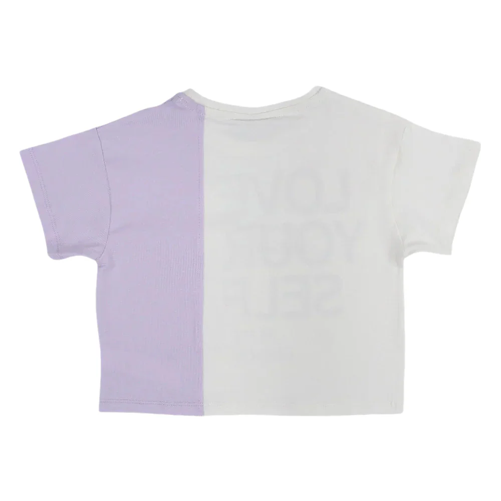 Girls Cotton T-Shirt - Love Yourself Print - Image 2