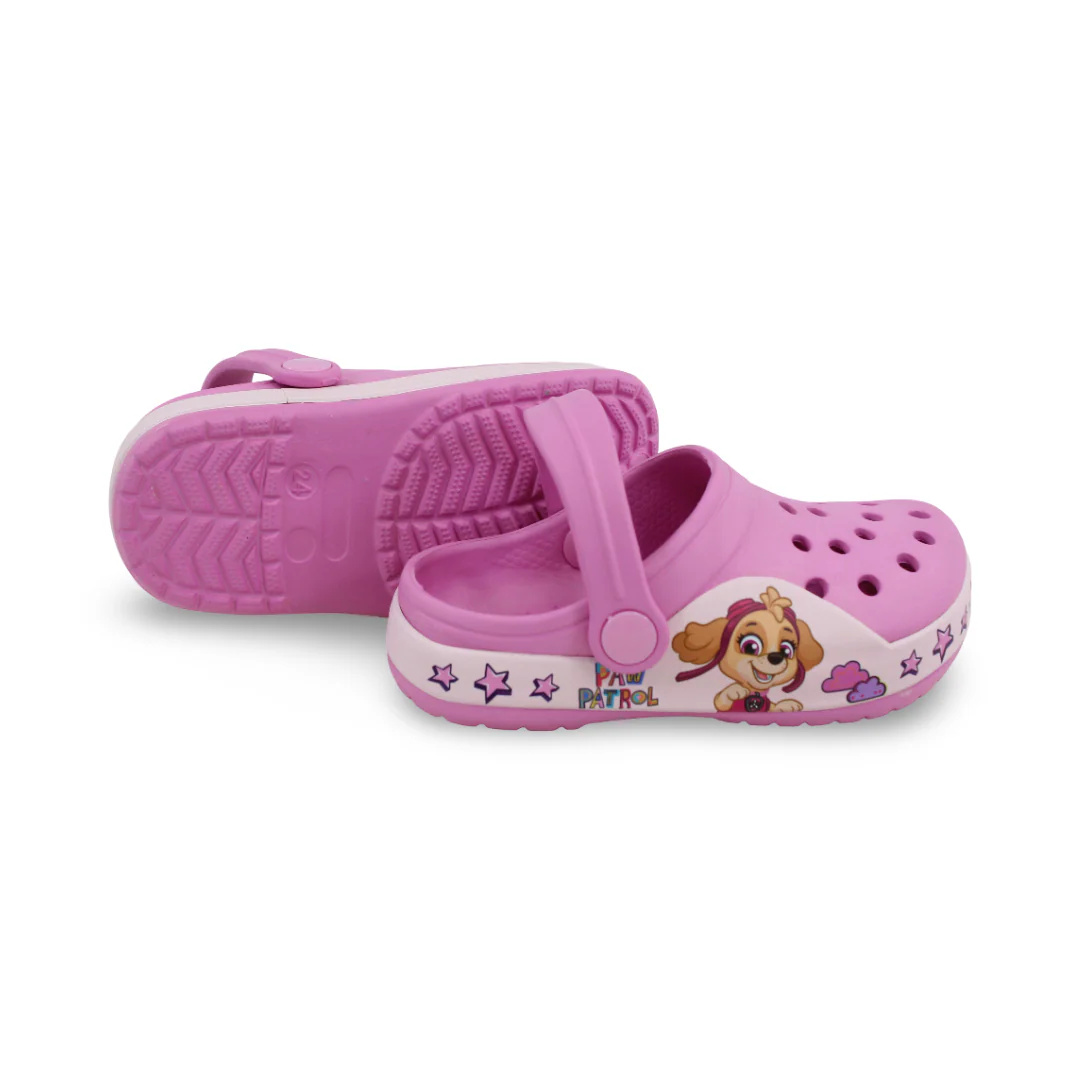 Baby Girls Rubber Crocs – Pink with Paw Patrol Print - Image 3