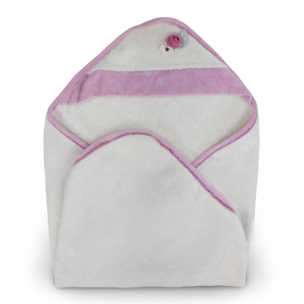 Baby Cotton Hooded Towel - Flower Design ( 70 * 75 ) - Image 4