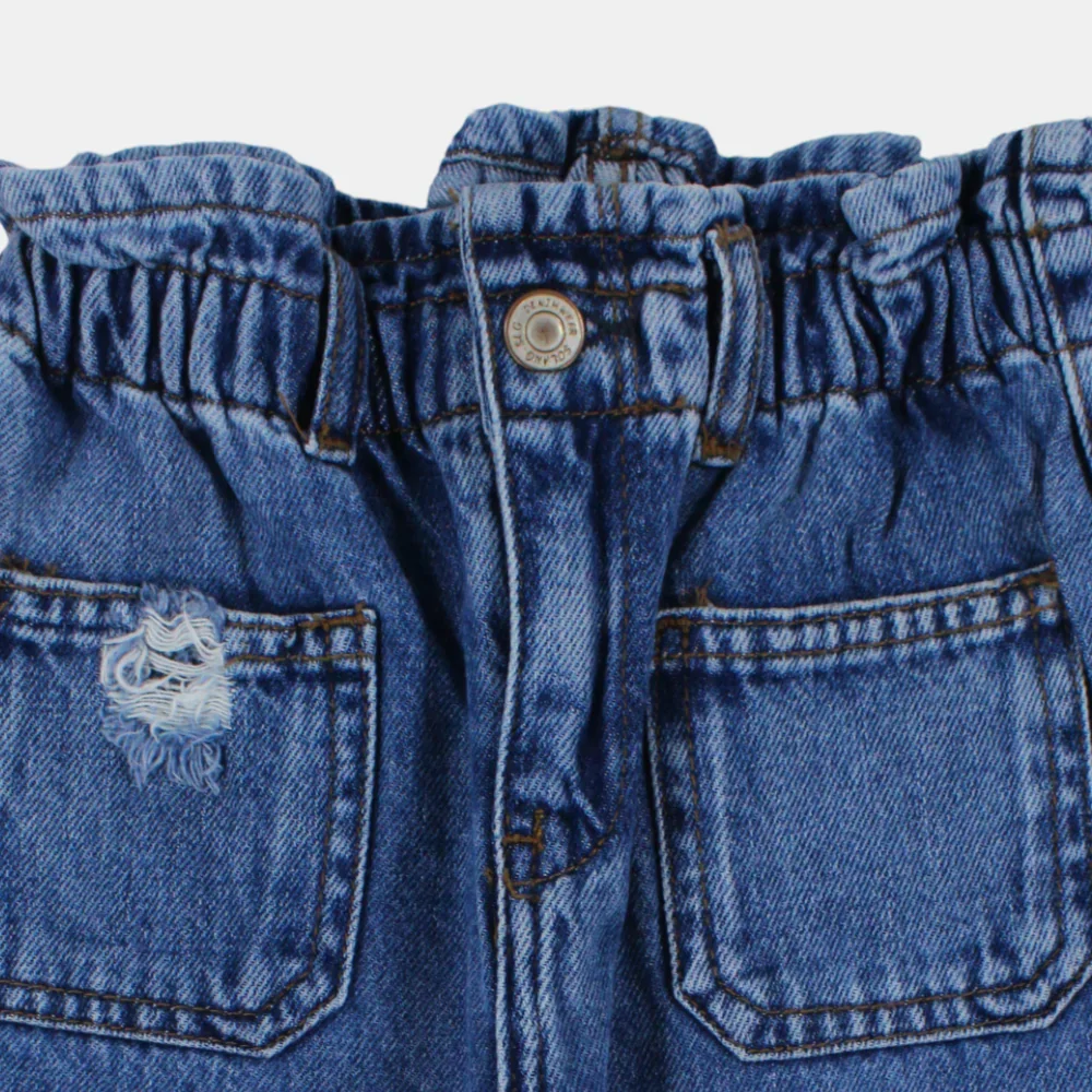 Girls Dark Wash Stretch Jeans - Image 3