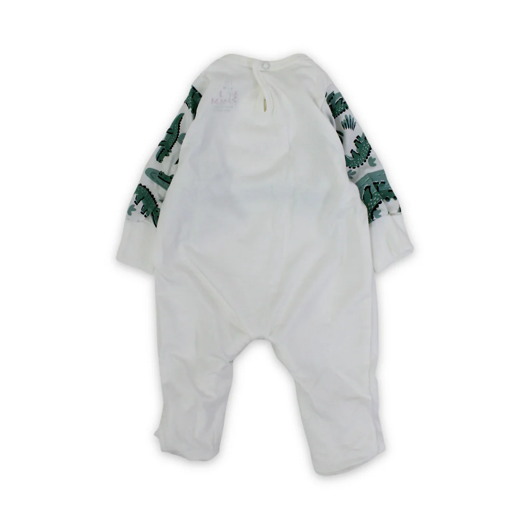 Baby Boys Cotton Baby Footie – Crocodile Print - Image 5