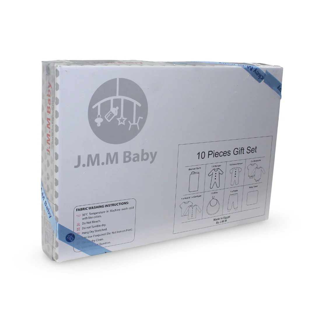 Baby Boys Cotton Gift Clothes Box Mint & Off-White – 3-6m (10 Pcs) - Image 2