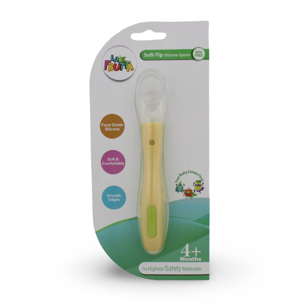 La Fruta Soft-Tip Silicone Spoon +4m – Yellow