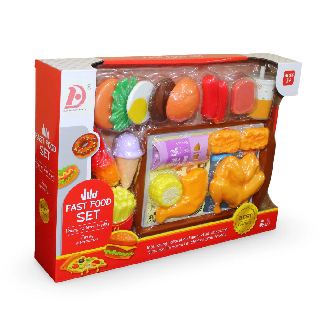 Fast Food Play Food Set – 19 Pieces