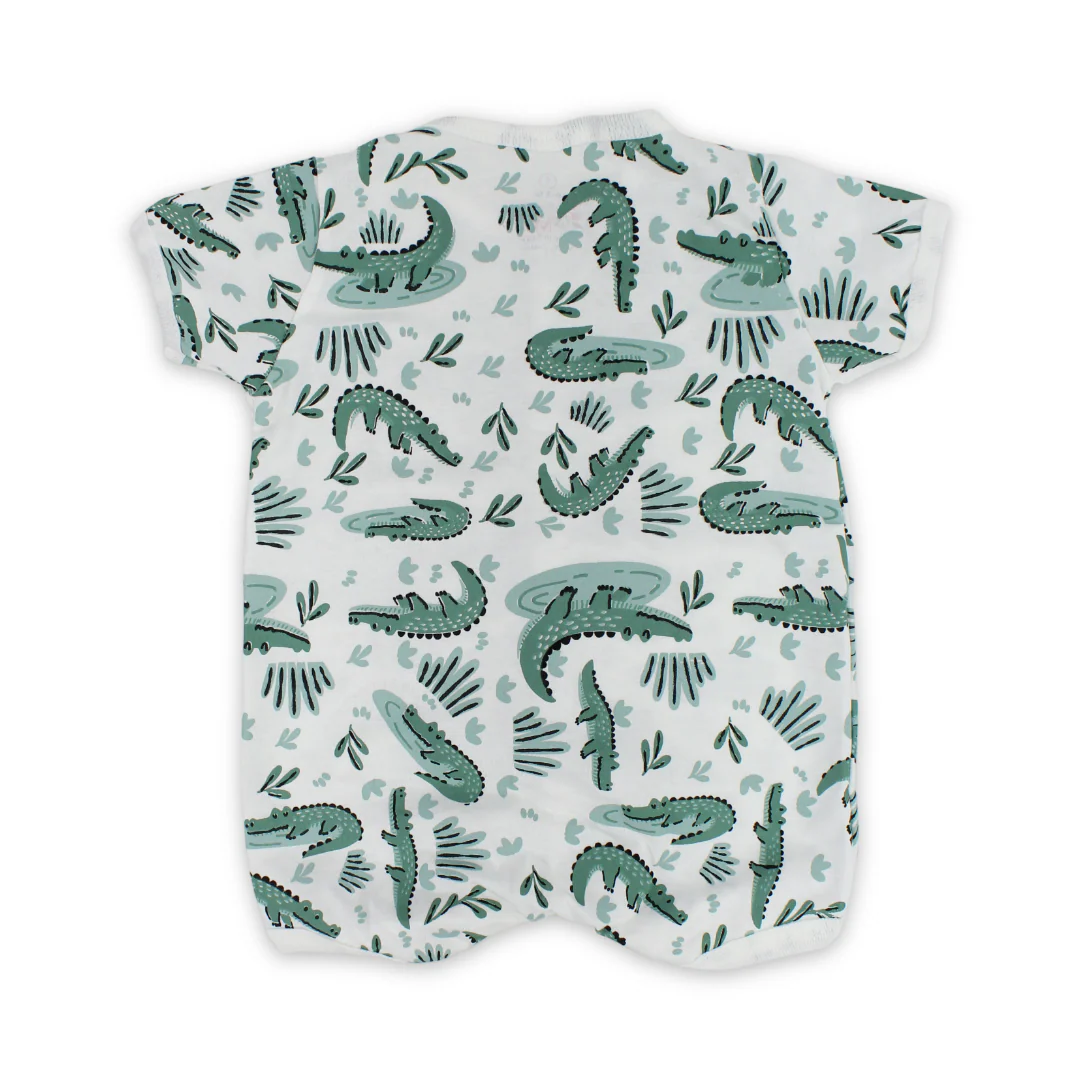 Baby Boys Cotton Romper – Crocodile Print - Image 2