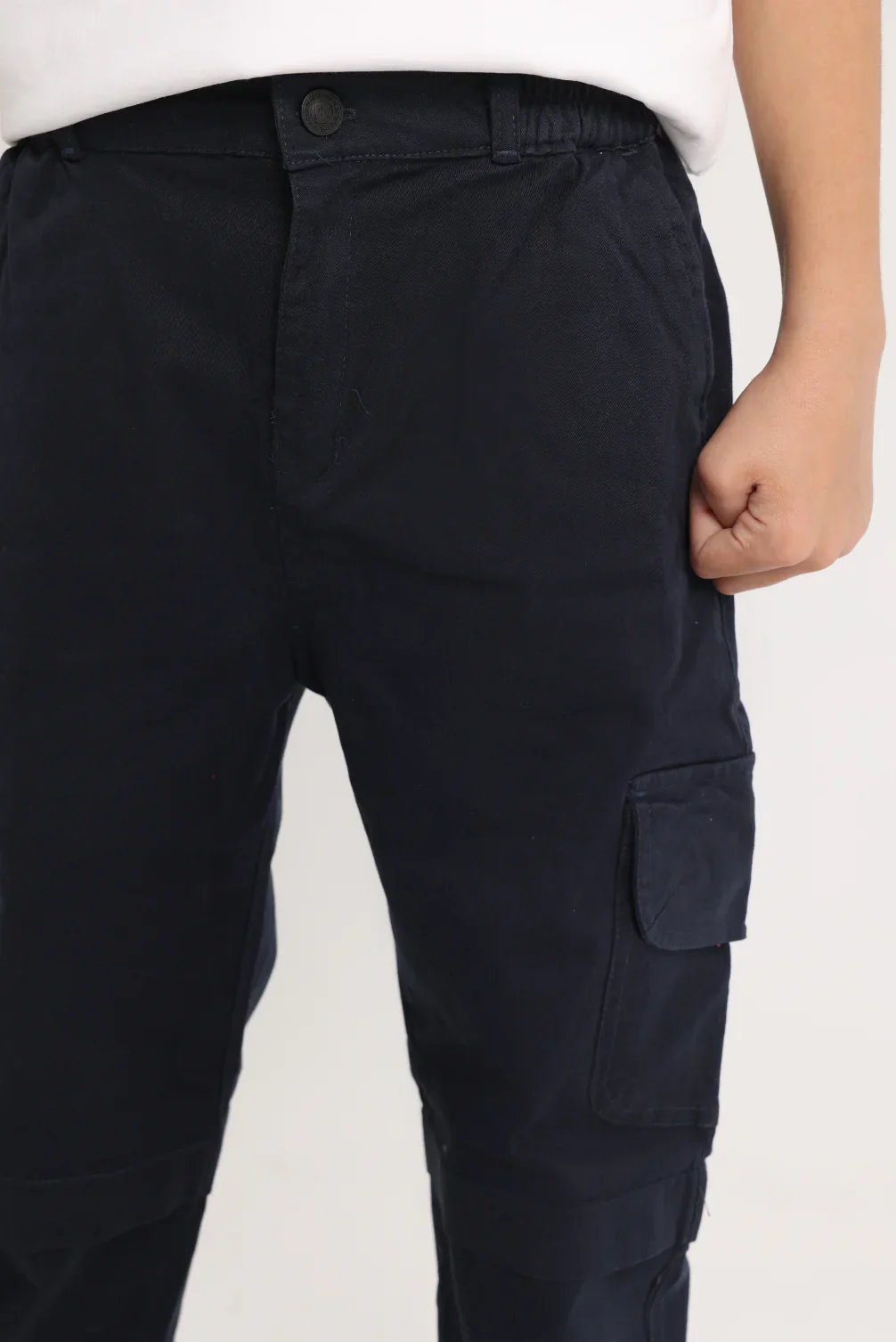 Unisex Kids Gabardine Pants – Navy - Image 3