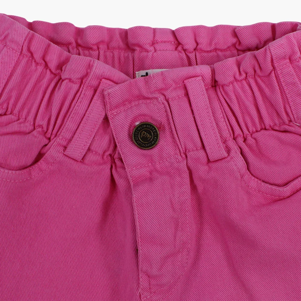 Girls Gabardine Shorts – Fuchsia - Image 3