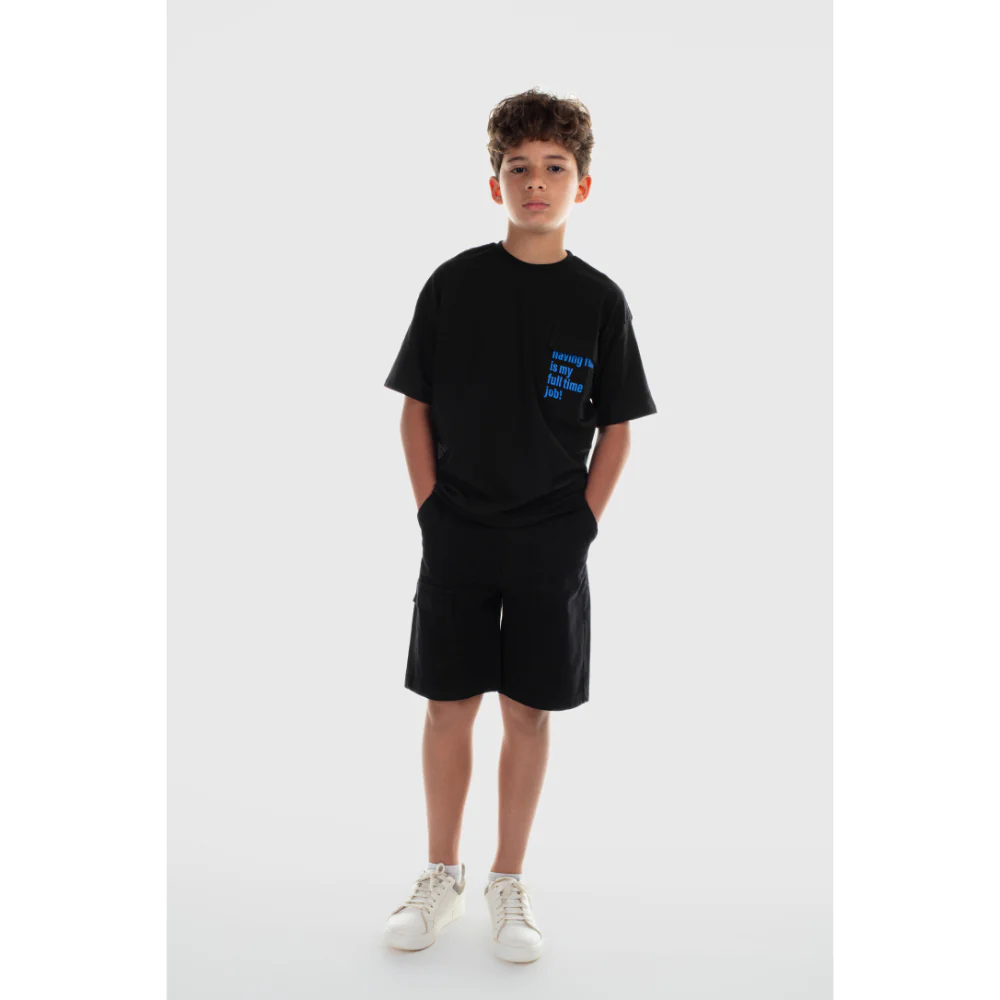 Boys Gabardine Shorts – Black