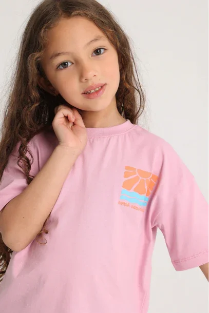Unisex Kids Pink "NORTH COAST LOVIN" Short-Sleeved T-Shirt - Image 3